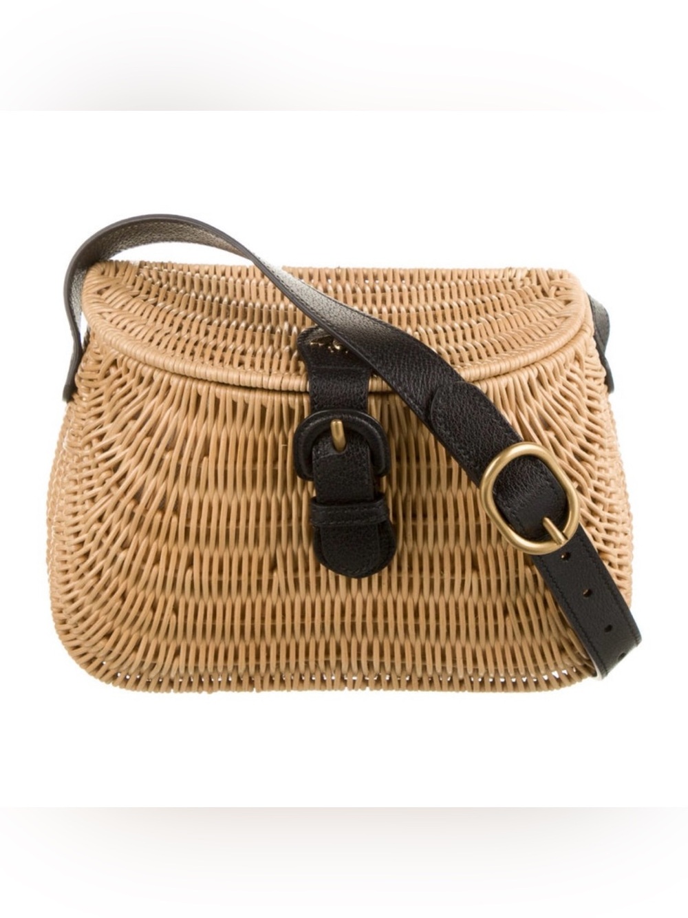 NEW GUCCI Vimni Fisherman’s Tan Straw Woven Wicker Leather Crossbody Bee Bag